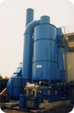Fumes cleaning system bituminous tiles