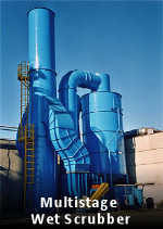 Multistage wet scrubbers System of multistage wet scrubbers